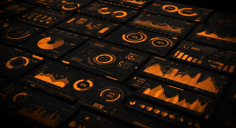 Illustration of ad performance data dashboards